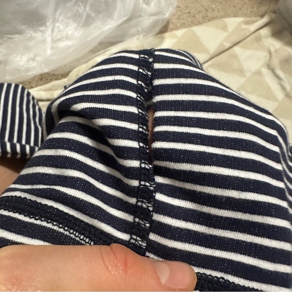 J crew navy white Boys' striped performance half-zip - Picture 4 of 4